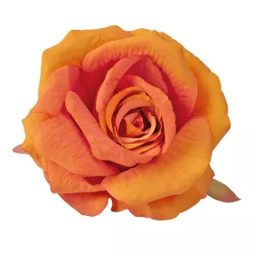 Cap de trandafir din mătase, 9cm - Portocaliu