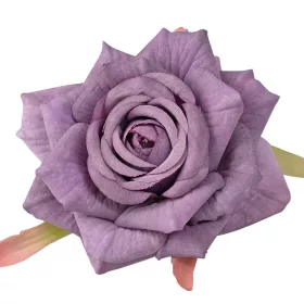 Cap de trandafir din mătase, 9cm - Mov închis