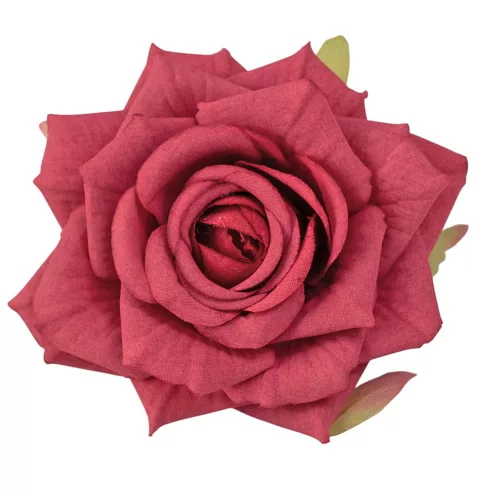 Cap de trandafir din mătase, 9cm - Bordeaux