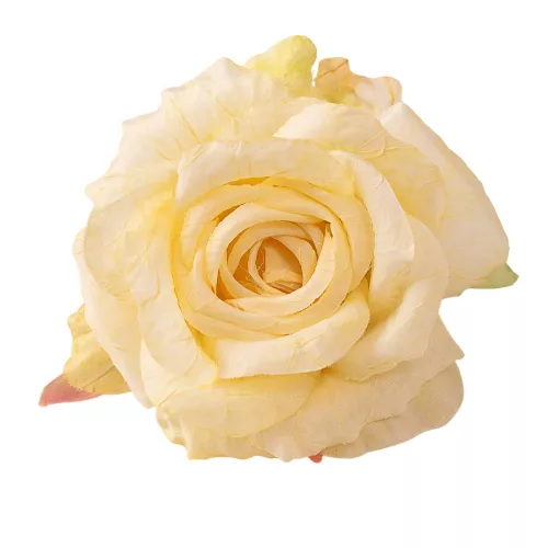 Cap de trandafir din mătase, 11cm - Crem