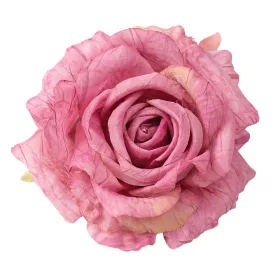 Cap de trandafir din mătase, 11cm - Roz închis
