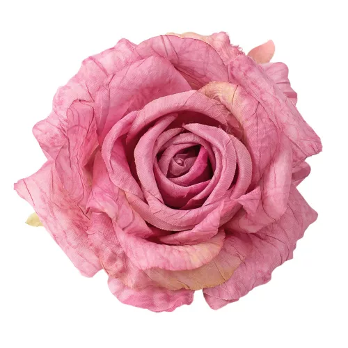 Cap de trandafir din mătase, 11cm - Roz închis