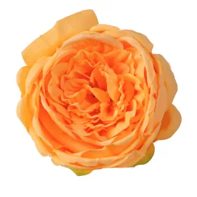 Cap de trandafir englezesc din mătase, 10.5cm - Portocaliu