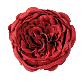 Cap de trandafir englezesc din mătase, 10.5cm - Bordeaux