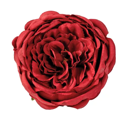 Cap de trandafir englezesc din mătase, 10.5cm - Bordeaux