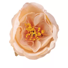 Cap de bujor din mătase, 7cm - Ecru