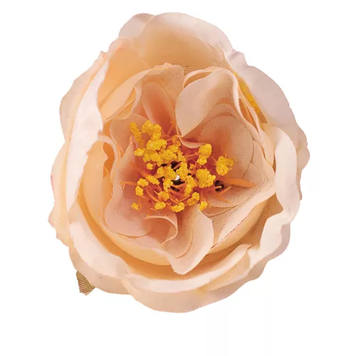 Cap de bujor din mătase, 7cm - Ecru