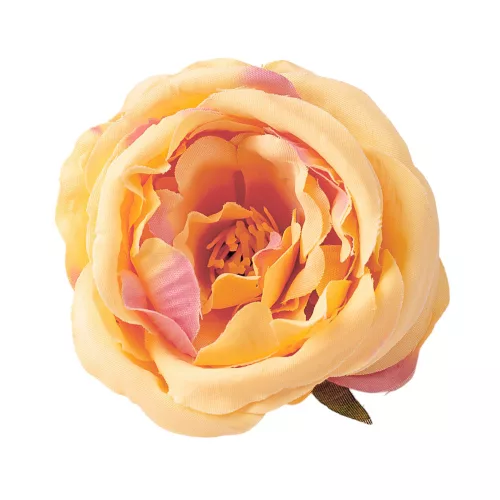 Cap de bujor din mătase, 7cm - Crem