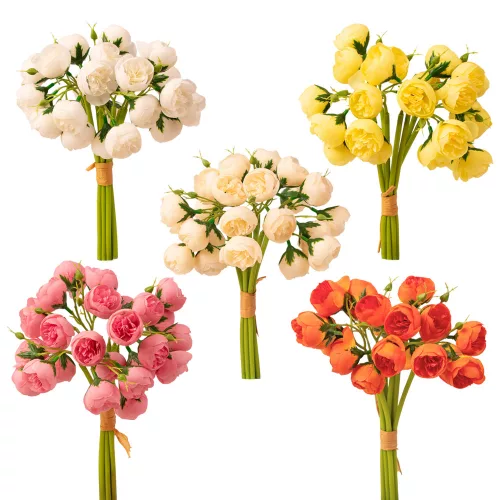 Buchet Buttercup din flori de mătase, 28cm înălțime - Mix 24 buc.