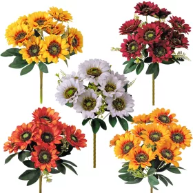   Buchet de flori din mătase Floarea-soarelui, 40cm înălțime - Mix 40 buc.