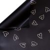 Rulou de folie cu inimioare – 58cm x 10m – Negru/Auriu