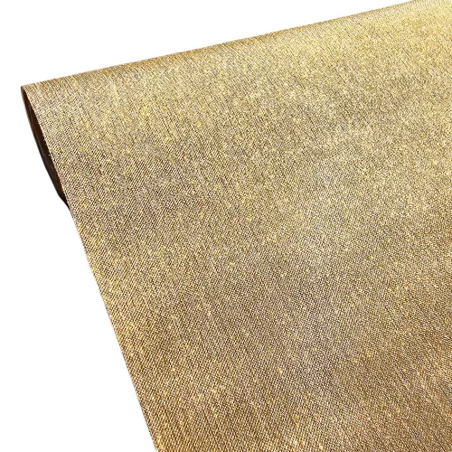 Material decorativ din pânză metalică, șervet de masă 28cm x 5m - Auriu