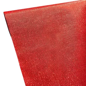   Material decorativ din pânză metalică, șervet de masă 28cm x 5m - Roșu
