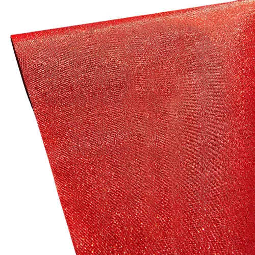 Material decorativ din pânză metalică, șervet de masă 28cm x 5m - Roșu