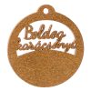 4 buc. glob din lemn pictat pe 2 fețe cu inscripția "Boldog Karácsonyt" 7cm - Auriu