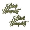 2 buc. inscripție de Crăciun din lemn "Áldott Ünnepeket" 12.5 x 8cm - Verde închis