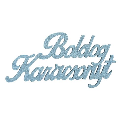 4 buc. inscripție din lemn "Boldog Karácsonyt" 10 x 5cm - Bleu pal