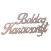 4 buc. inscripție din lemn "Boldog Karácsonyt" 10 x 5cm - Șampanie
