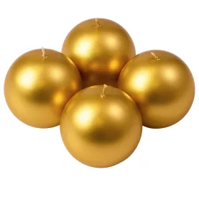 Set lumânări glob advent 8cm - Auriu metalizat  