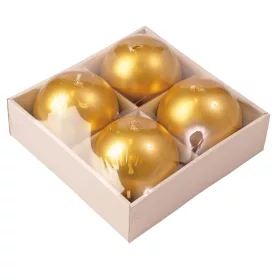 Set lumânări glob advent 8cm - Auriu metalizat  