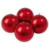 Set lumânări glob advent 8cm - Roșu metalizat  