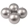 Set lumânări glob advent 8cm - Argintiu metalizat  