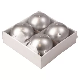 Set lumânări glob advent 8cm - Argintiu metalizat  