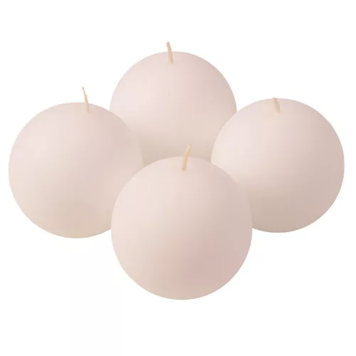 Set lumânări glob advent 8cm - Alb mat  