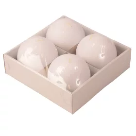 Set lumânări glob advent 8cm - Alb mat  