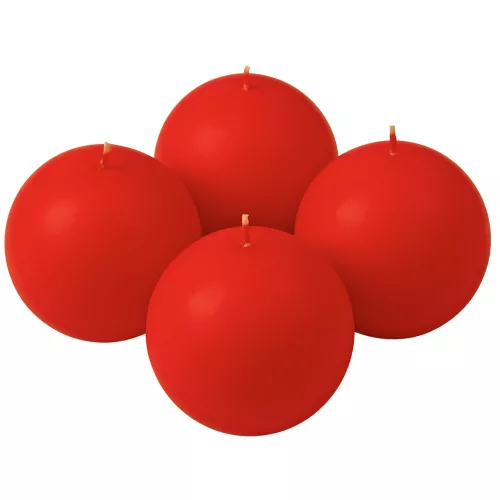 Set lumânări glob advent 8cm - Roșu mat  