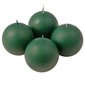 Set lumânări glob advent 8cm - Verde închis mat  