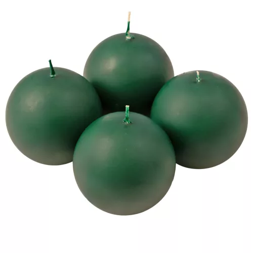 Set lumânări glob advent 8cm - Verde închis mat  
