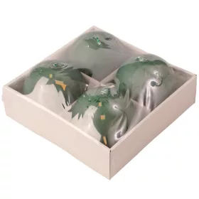 Set lumânări glob advent 8cm - Verde închis mat  