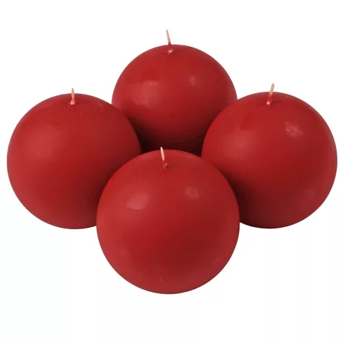 Set lumânări glob advent 8cm - Bordo mat  