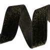 Panglică catifea sclipitoare 25mm x 10m - Negru  