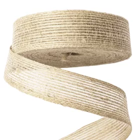 Panglică iută natur cu fir de nailon 25mm x 10m