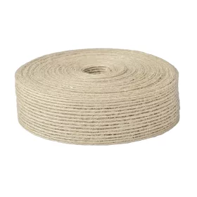 Panglică iută natur cu fir de nailon 25mm x 10m