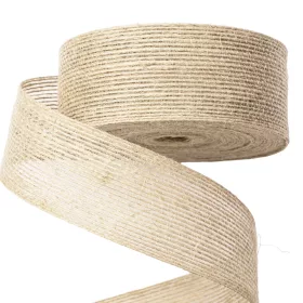 Panglică iută natur cu fir de nailon 38mm x 10m