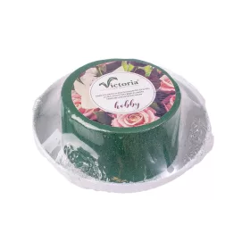   Ciotola mini DIY - burete floral umed în bol alb, Ø 12 (Ø 8) x 5cm