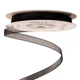 Panglică organza 6mm x 20m - Negru