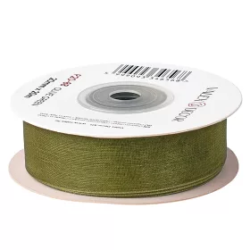 Panglică organza 20mm x 20m - Verde măsliniu