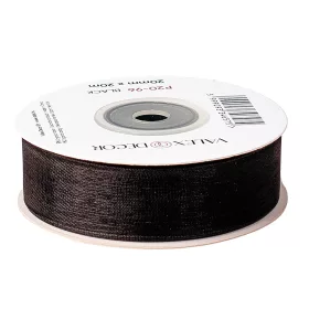 Panglică organza 20mm x 20m - Negru