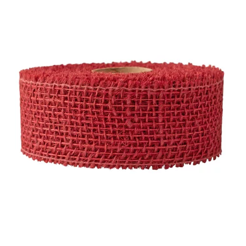 Panglică din iută 5cm x 9m - Bordo