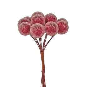   Decor pick cu bobițe zaharisite ⌀ 1.6cm, 12 fire, 10cm înălțime - Roșu