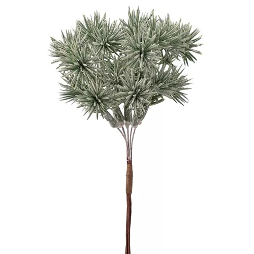 Decor buchet cu scaiete ⌀ 2cm, 6 fire, 14cm înălțime - Verde