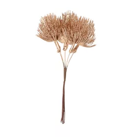   Decor buchet cu flori țepoase ⌀ 3.5cm, 6 fire, 14cm înălțime - Auriu