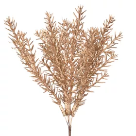 Decor buchet cu ienupăr, 6 fire, 24cm înălțime - Auriu