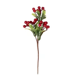 Decor pick cu bobițe roșii, 28cm înălțime