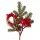 Decor pick cu bobițe roșii, crenguțe de brad și conuri, 24cm înălțime