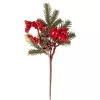 Decor pick cu bobițe roșii, crenguțe de brad și conuri, 24cm înălțime